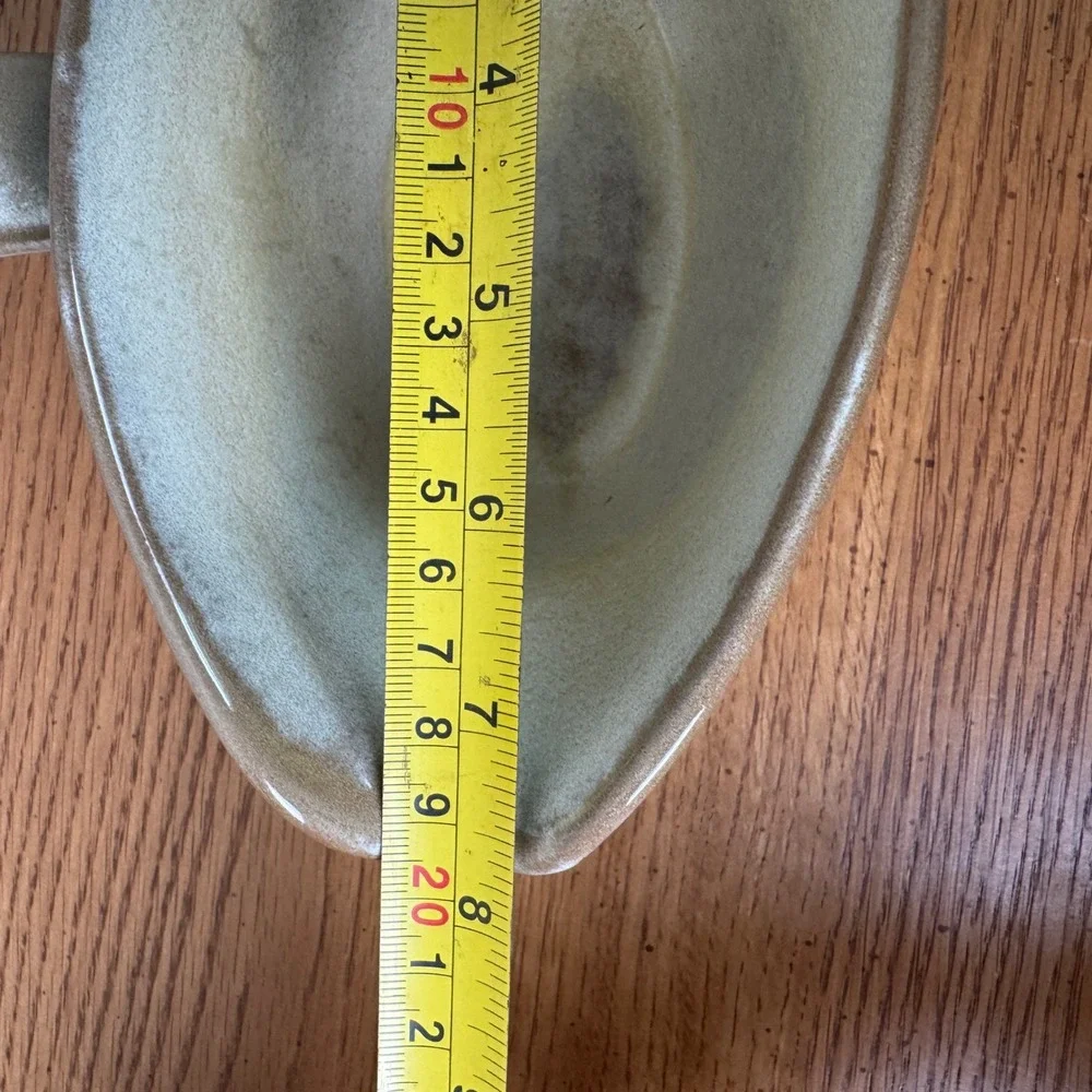 Frankoma Pottery Gravy Boat 6S Light Beige‎ Brown Drip Glaze Mid Century